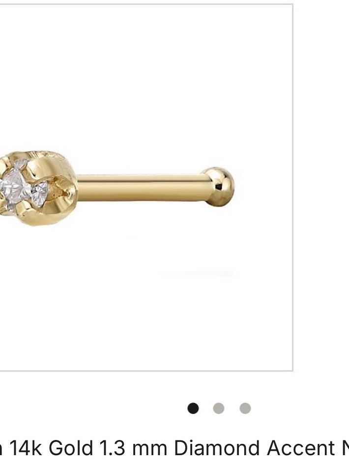 14k Gold Diamond Accent Nose Stud  Yellow Gold